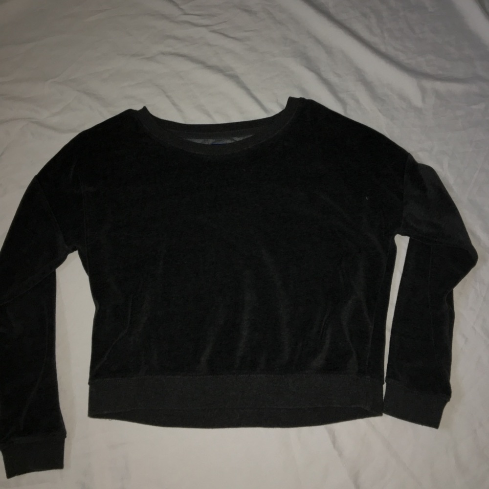 aeropostale grey velvet sweater